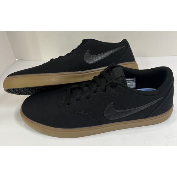 Nike SB Check Solarsoft Skateboarding Canvas Sneakers Men's 13 Black Gum MINT - Picture 1 of 10